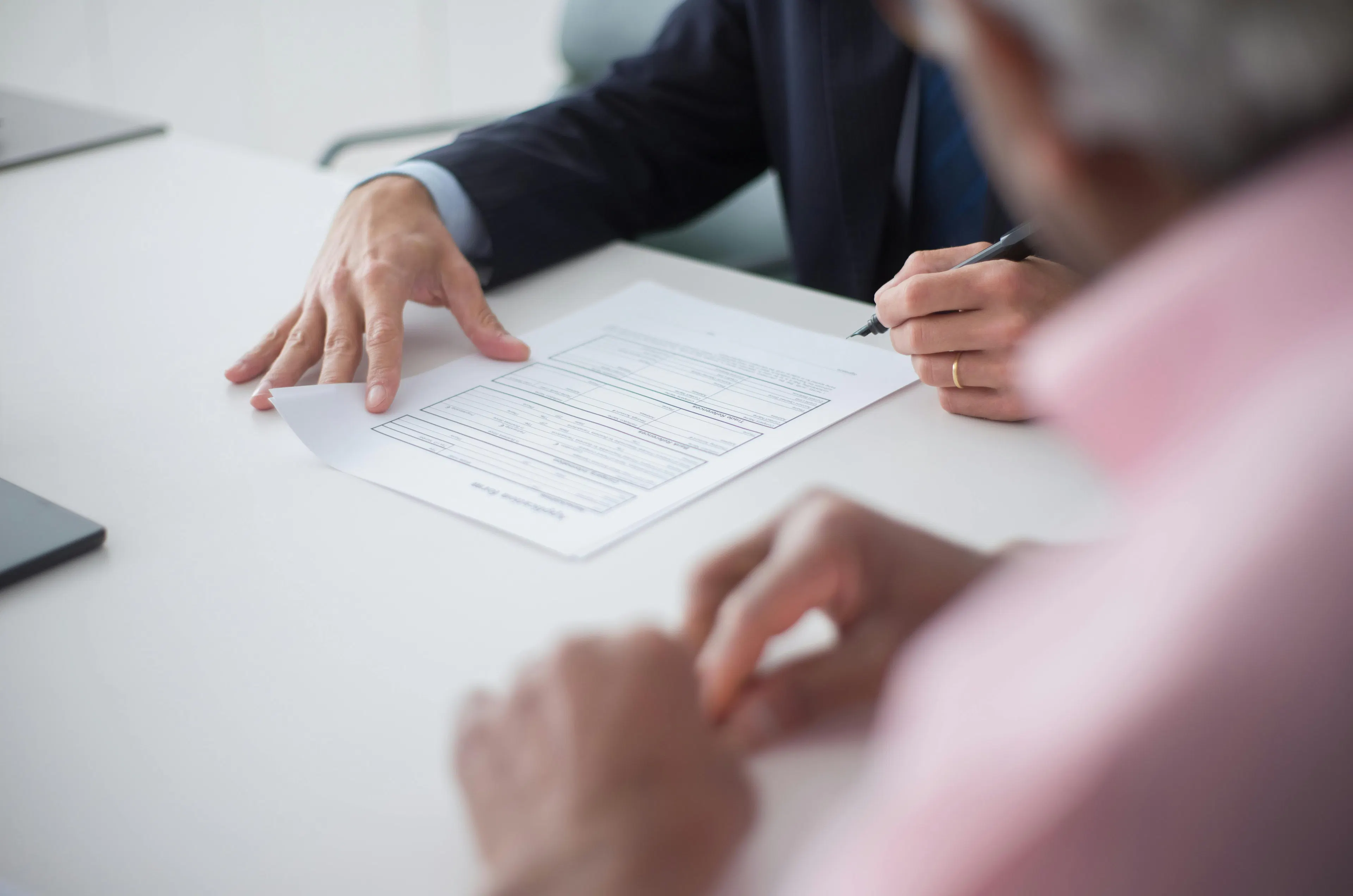 Application form fill up by business man