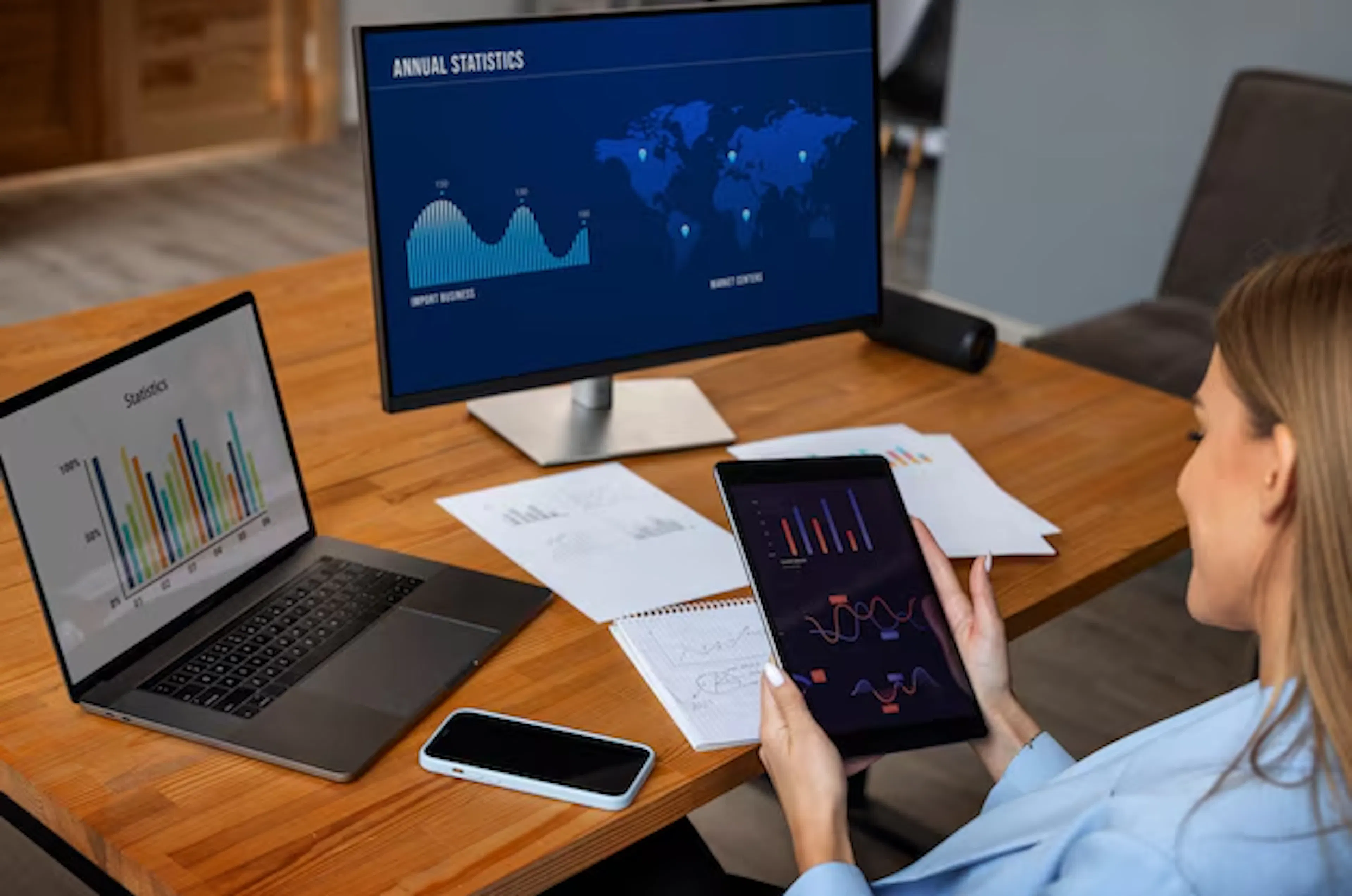 Legal advisor going through complex corporate data