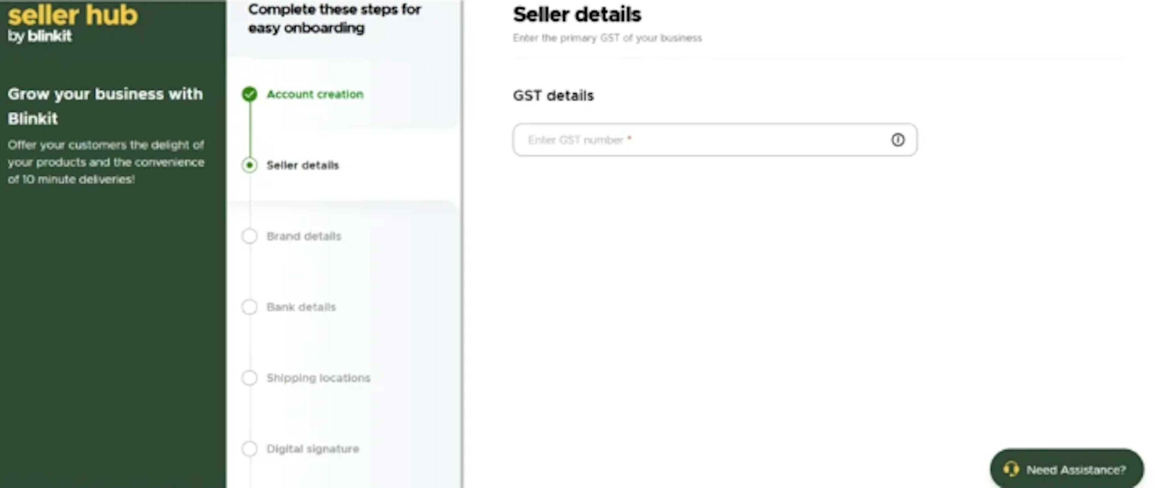 Seller Onboarding Process on Blinkit