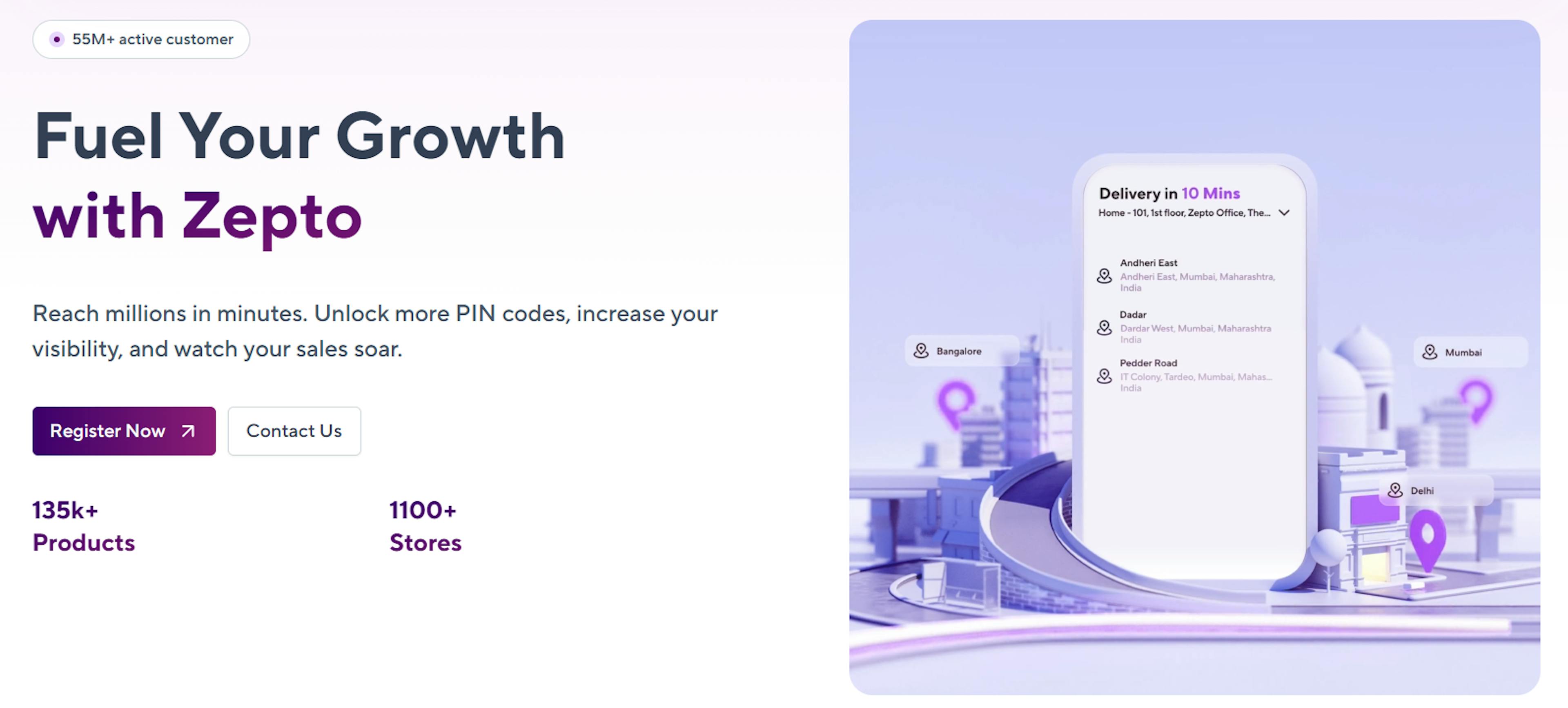 Zepto seller website