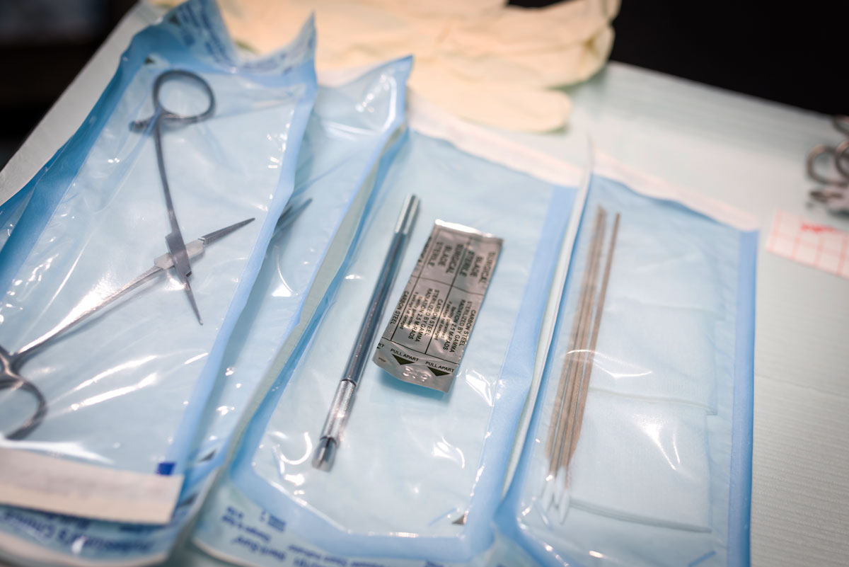 Picture of sterilized surgical equipment