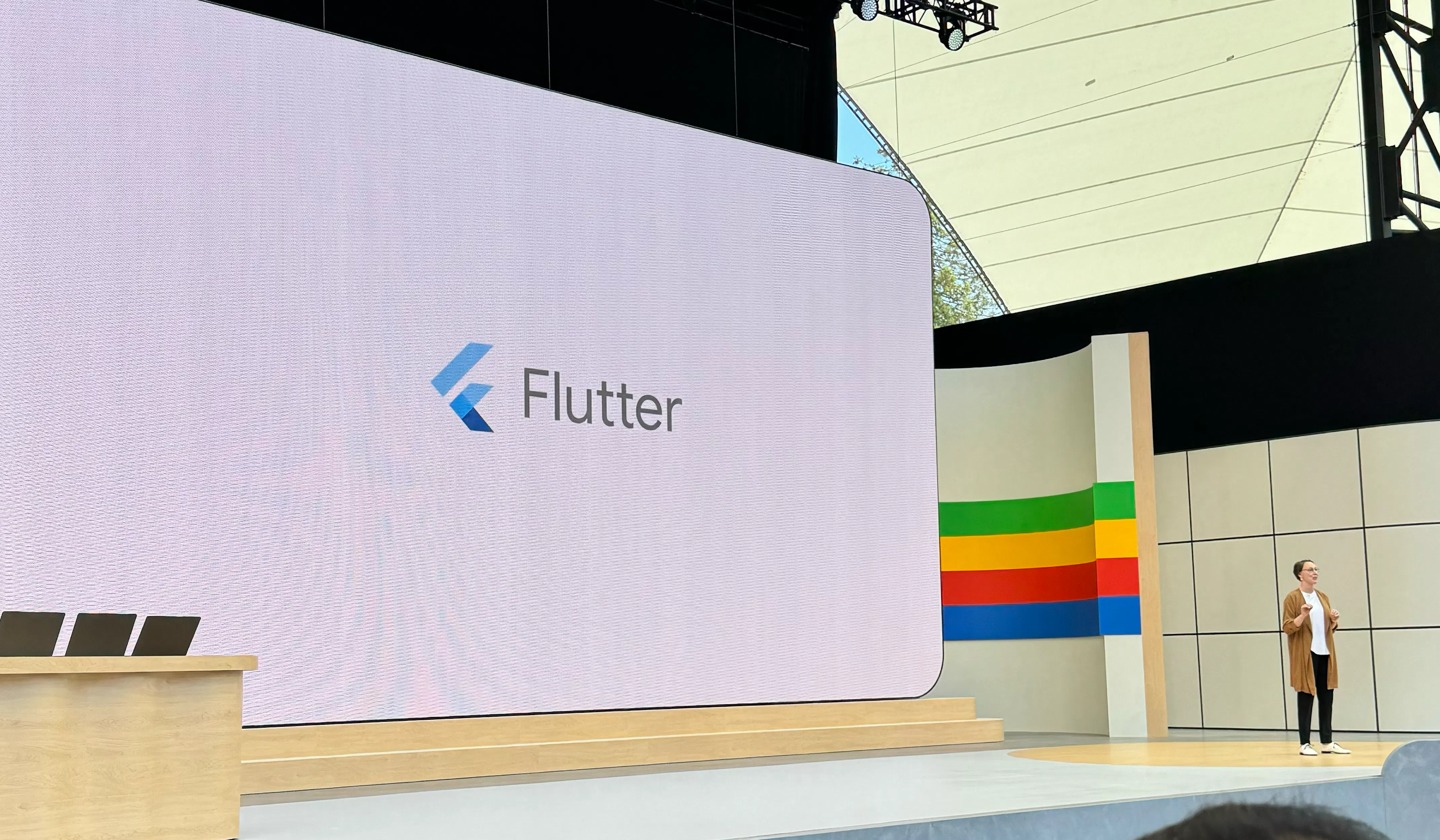 Flutter during the developer keynote of IO 2024