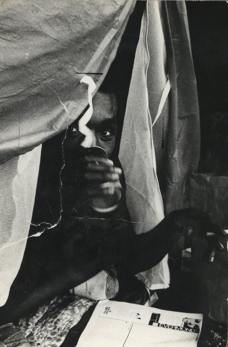 Alvin Baltrop, "Man Drinking with Cigarette," West Side Piers, New York, c. 1980