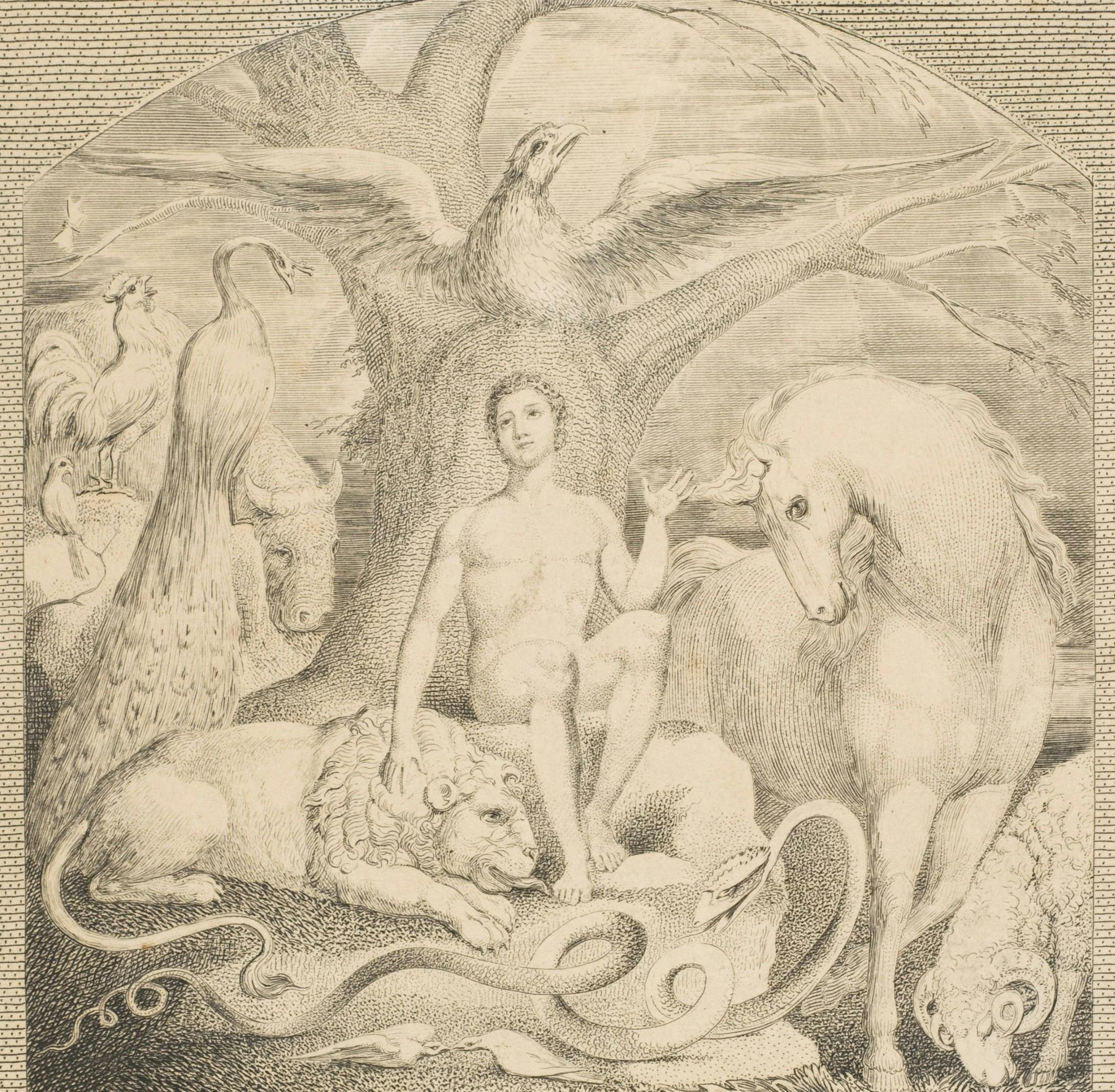 William Blake, "Adam and the Beasts," England, 1802