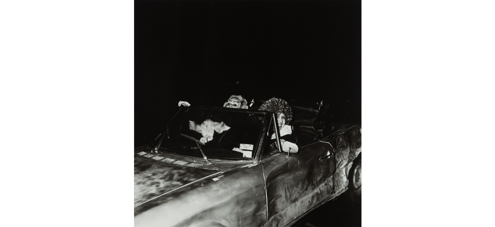 Peter Hujar, "Two Queens in a Car, Halloween," New York, 1976