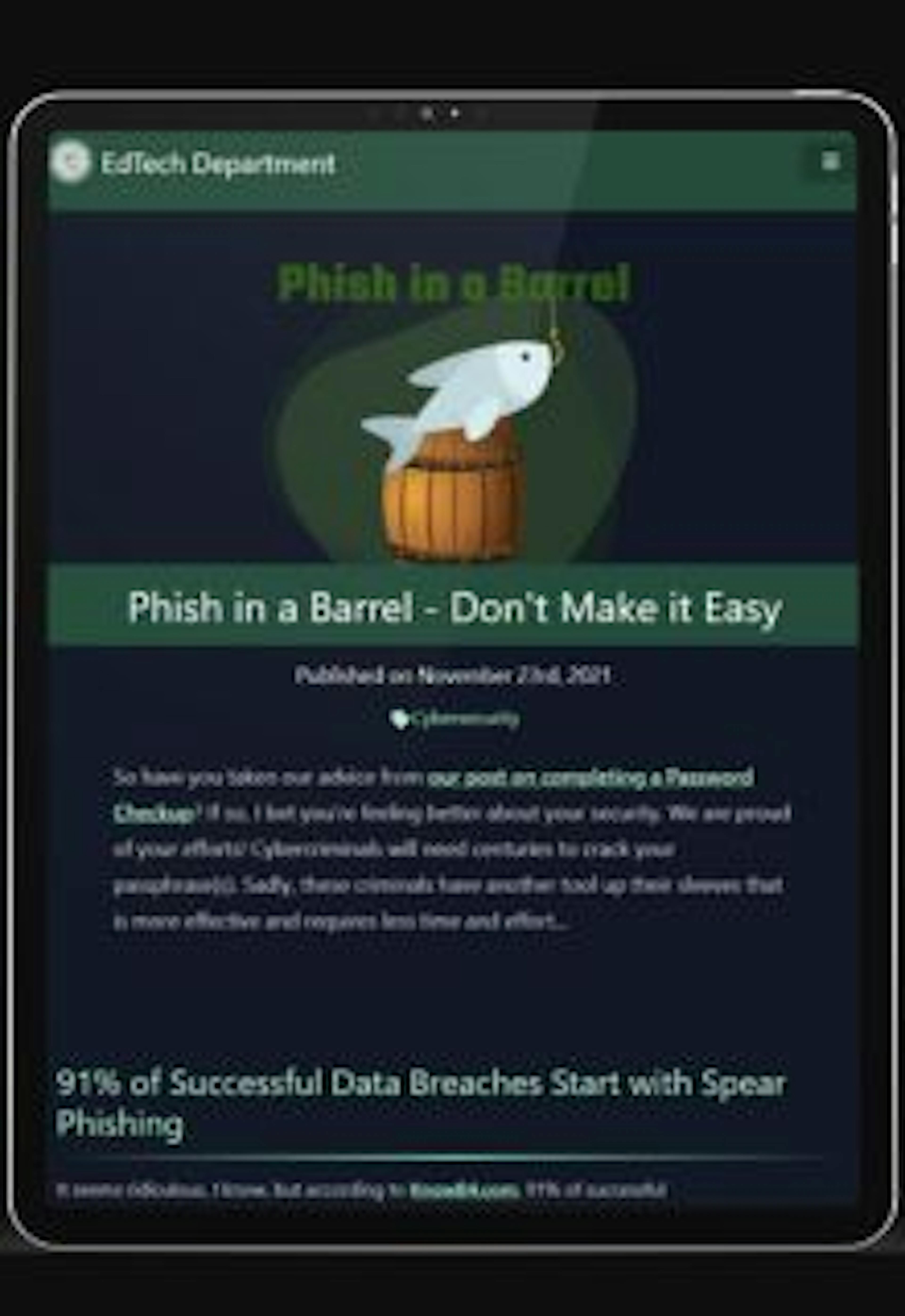 EdTech Wave blog post Phish in a Barrel