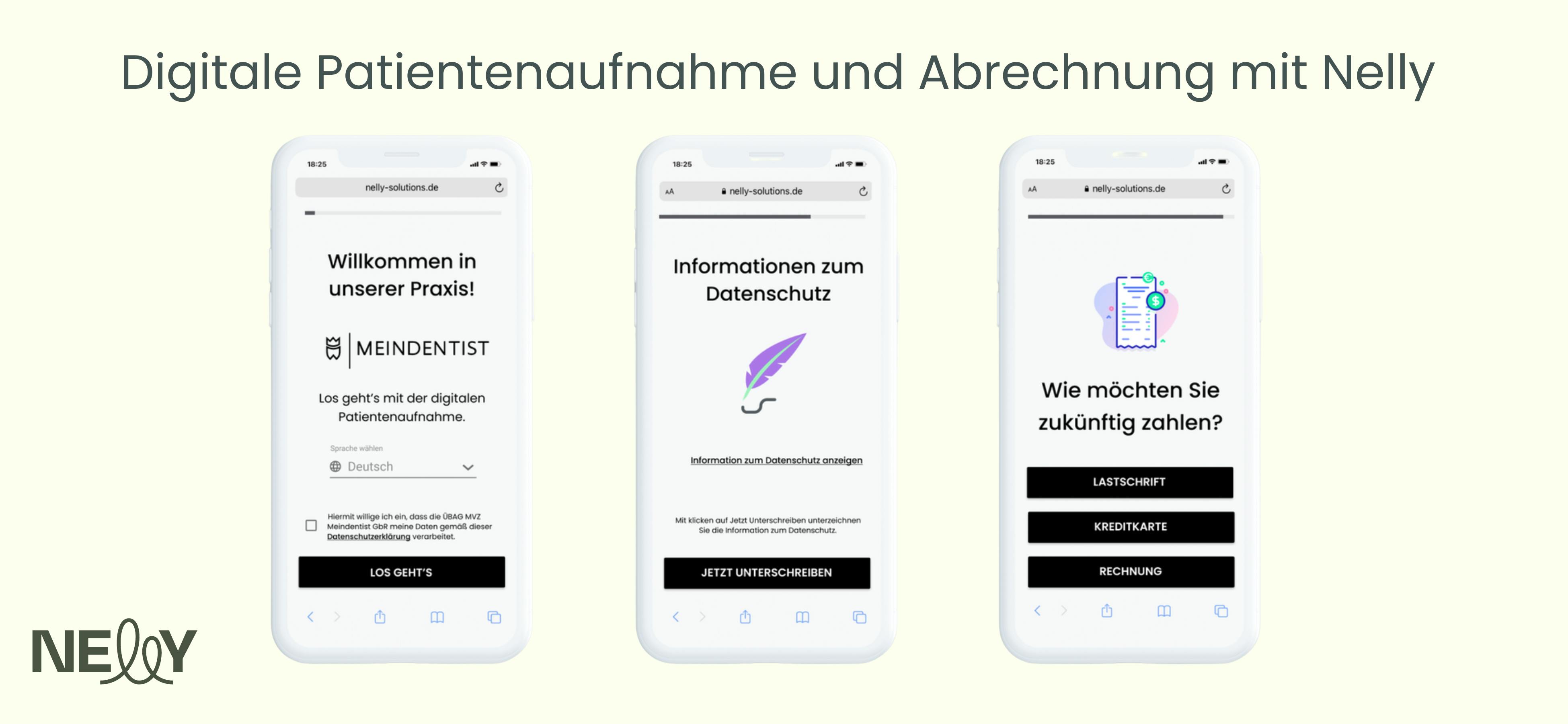 Nelly: Digitale Patient:innen- Aufnahme und Abrechnung für Zahnärzte 