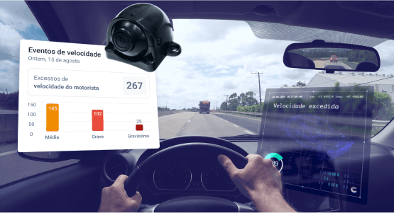 Sistema de videotelemetria registra excesso de velocidade, com gráficos de eventos por gravidade e monitoramento digital da condução do motorista