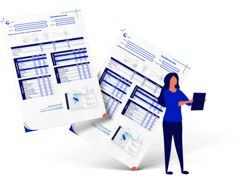 Exemplo impresso das checklists de motos da Cobli.