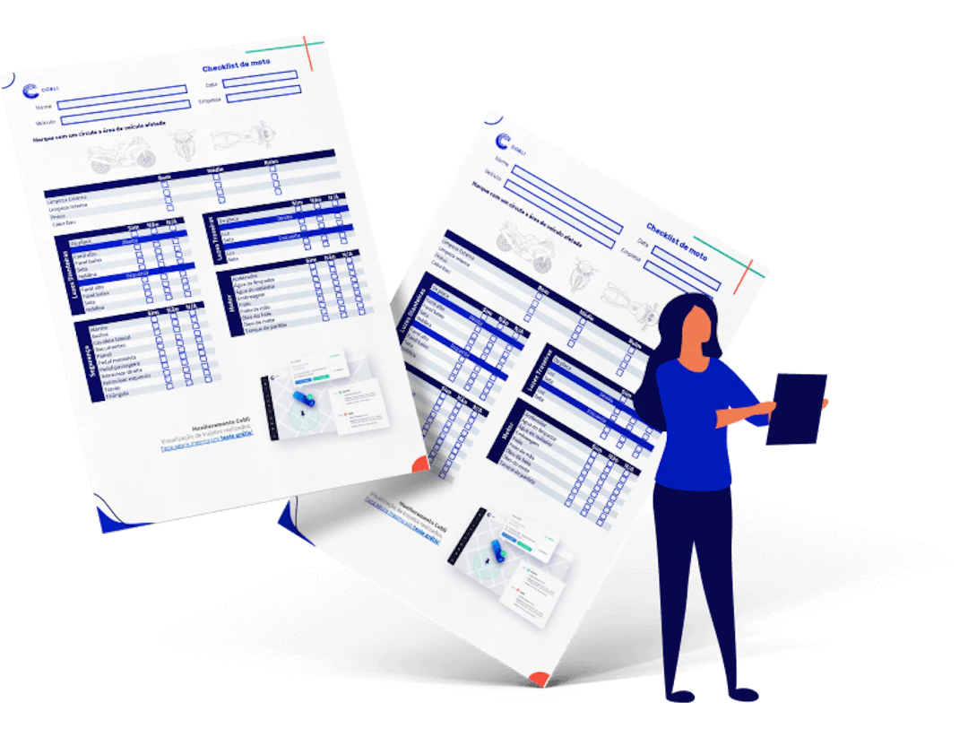 Exemplo impresso das checklists de motos da Cobli.