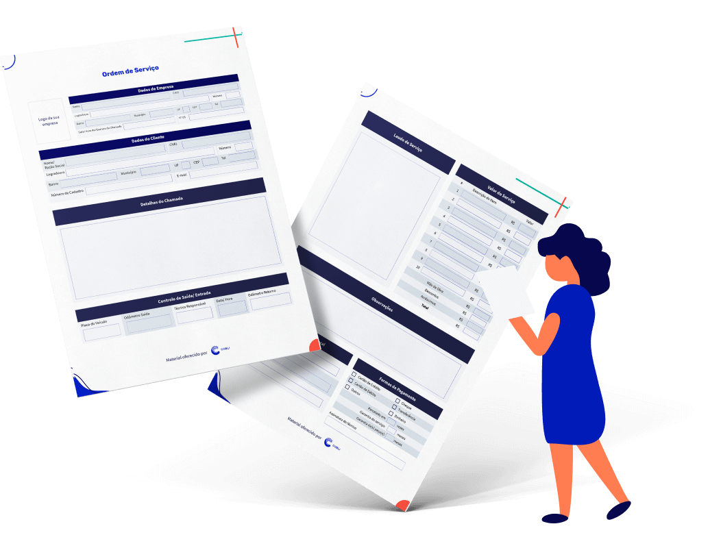 Exemplo de documentos dos relatórios de visita técnica da Cobli.