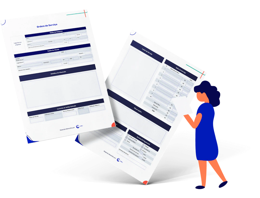 Exemplo de documentos dos relatórios de visita técnica da Cobli.