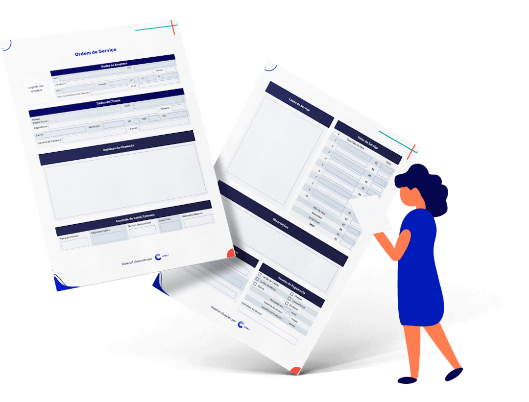 Exemplo de documentos dos relatórios de visita técnica da Cobli.