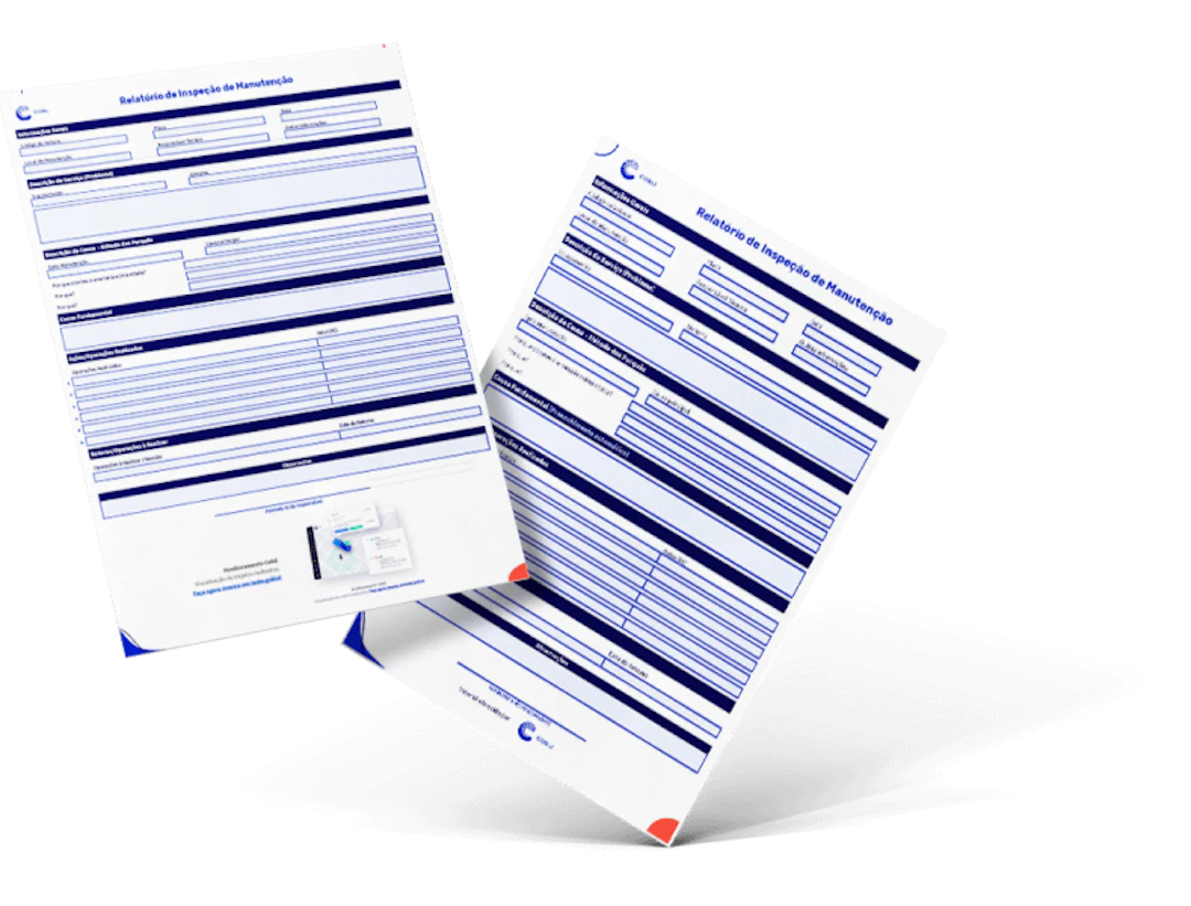 Exemplo impresso do relatório de inspeção de manutenção da Cobli.