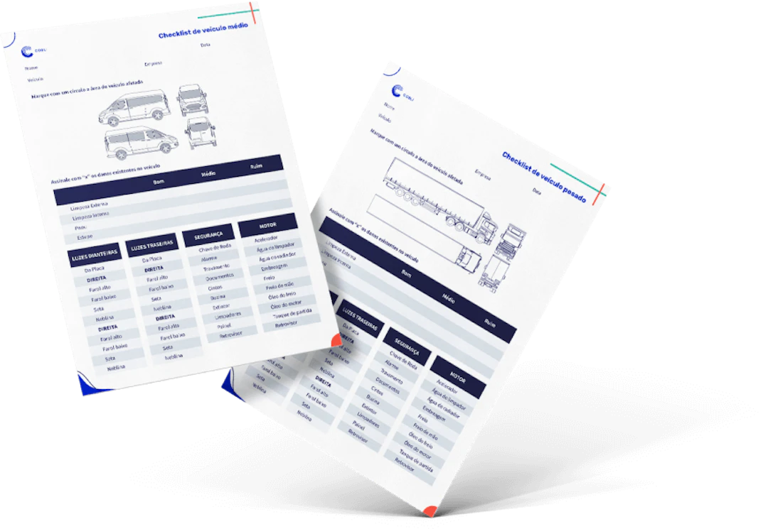 Exemplo impresso da checklist de caminhão da Cobli.