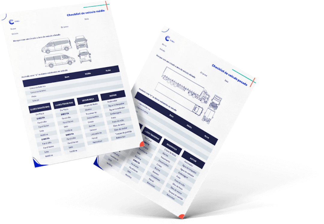 Exemplo impresso da checklist de caminhão da Cobli.
