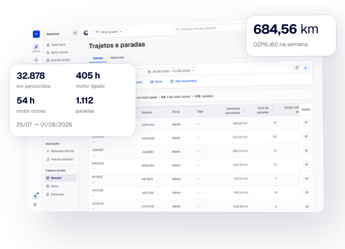 relatórios de gestão de frota