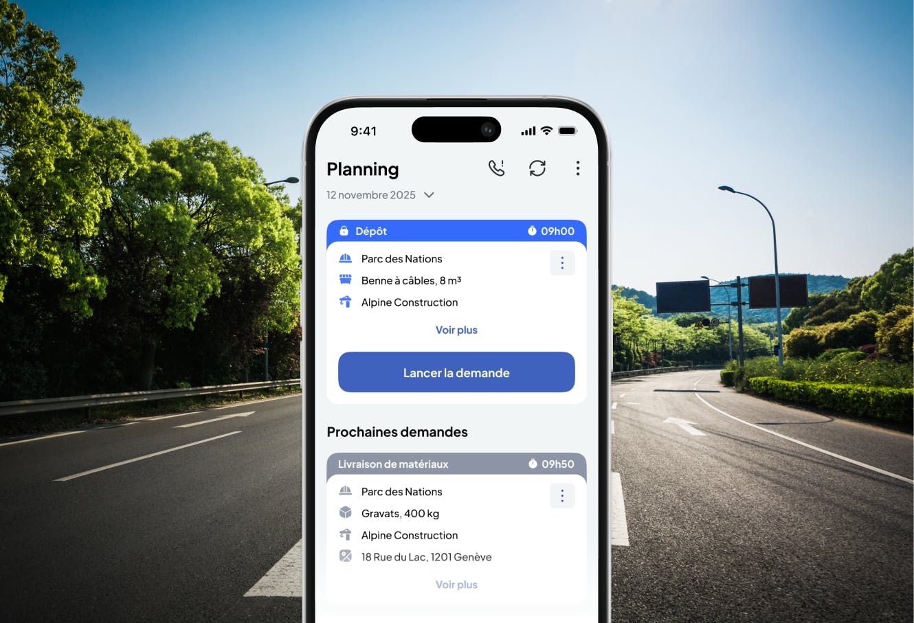 A mobile app for transport companies.