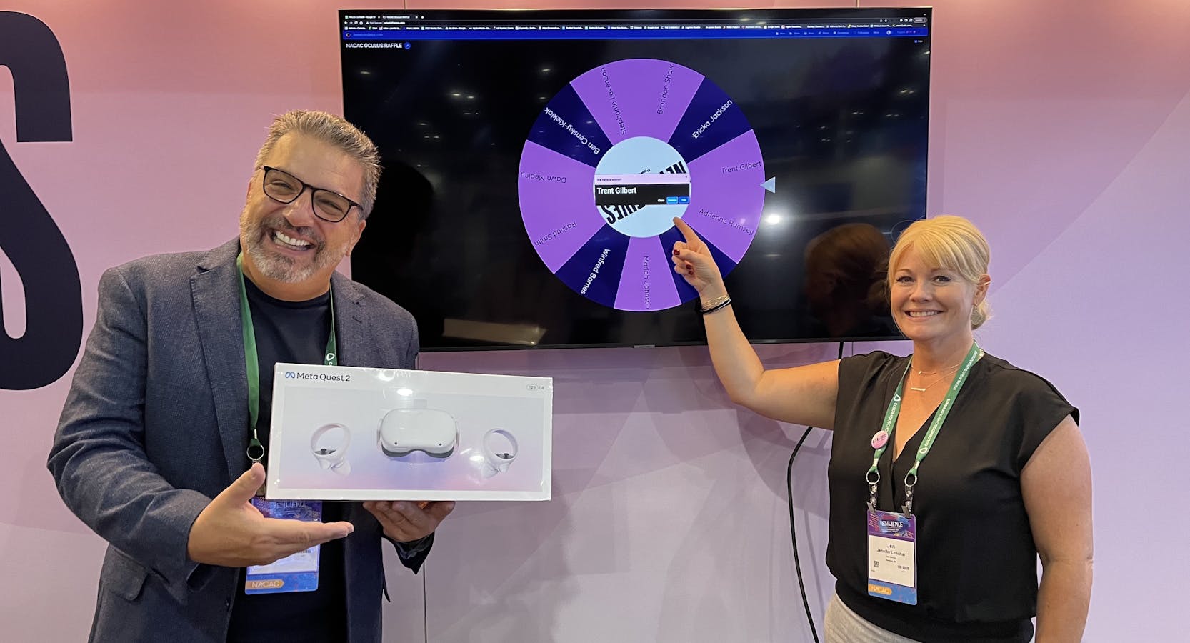 One person won an Oculus Quest at our booth.