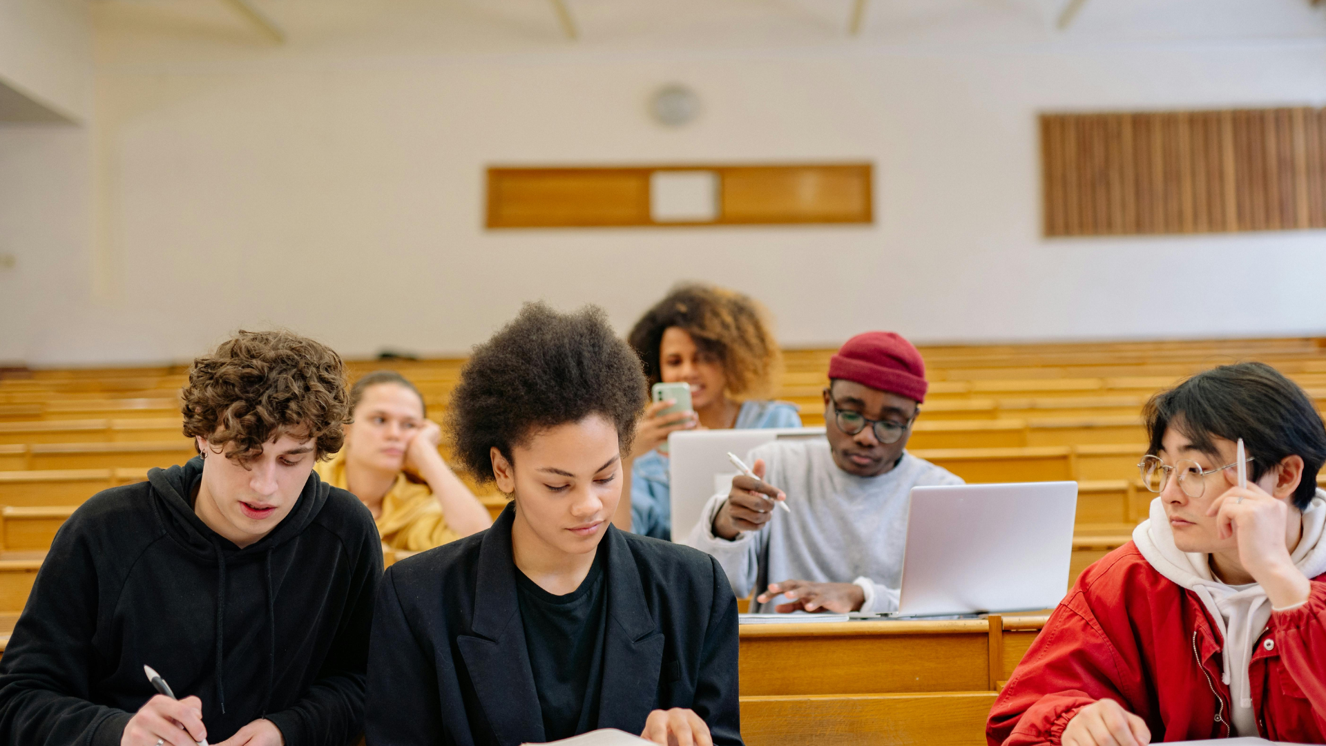 Students in a lecture room