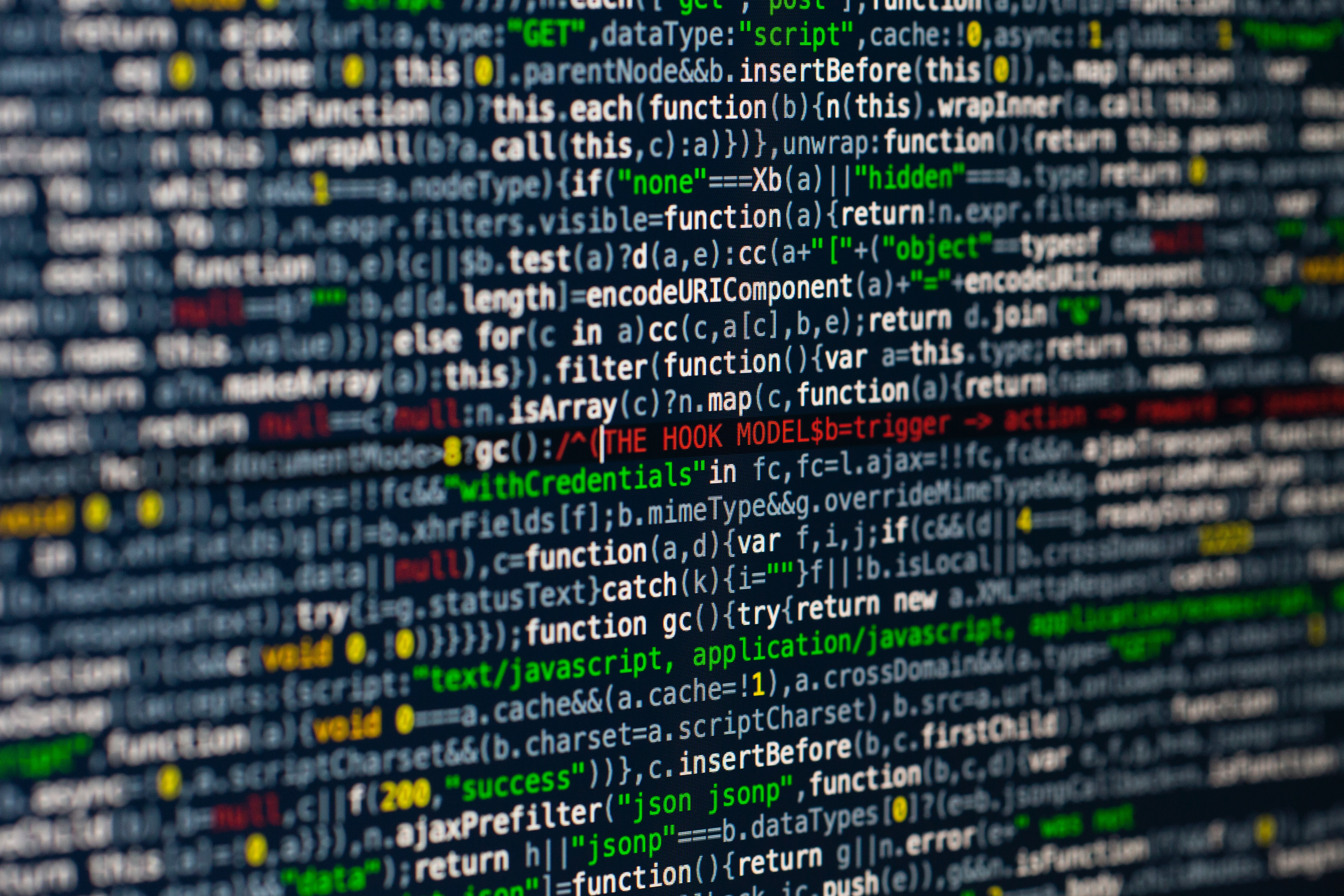 code on a computer screen