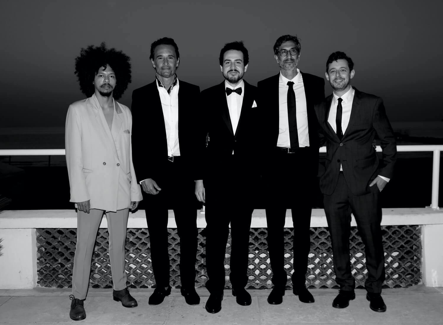 The cast of 7 Prisoners at the Venice Film Festival, 2021