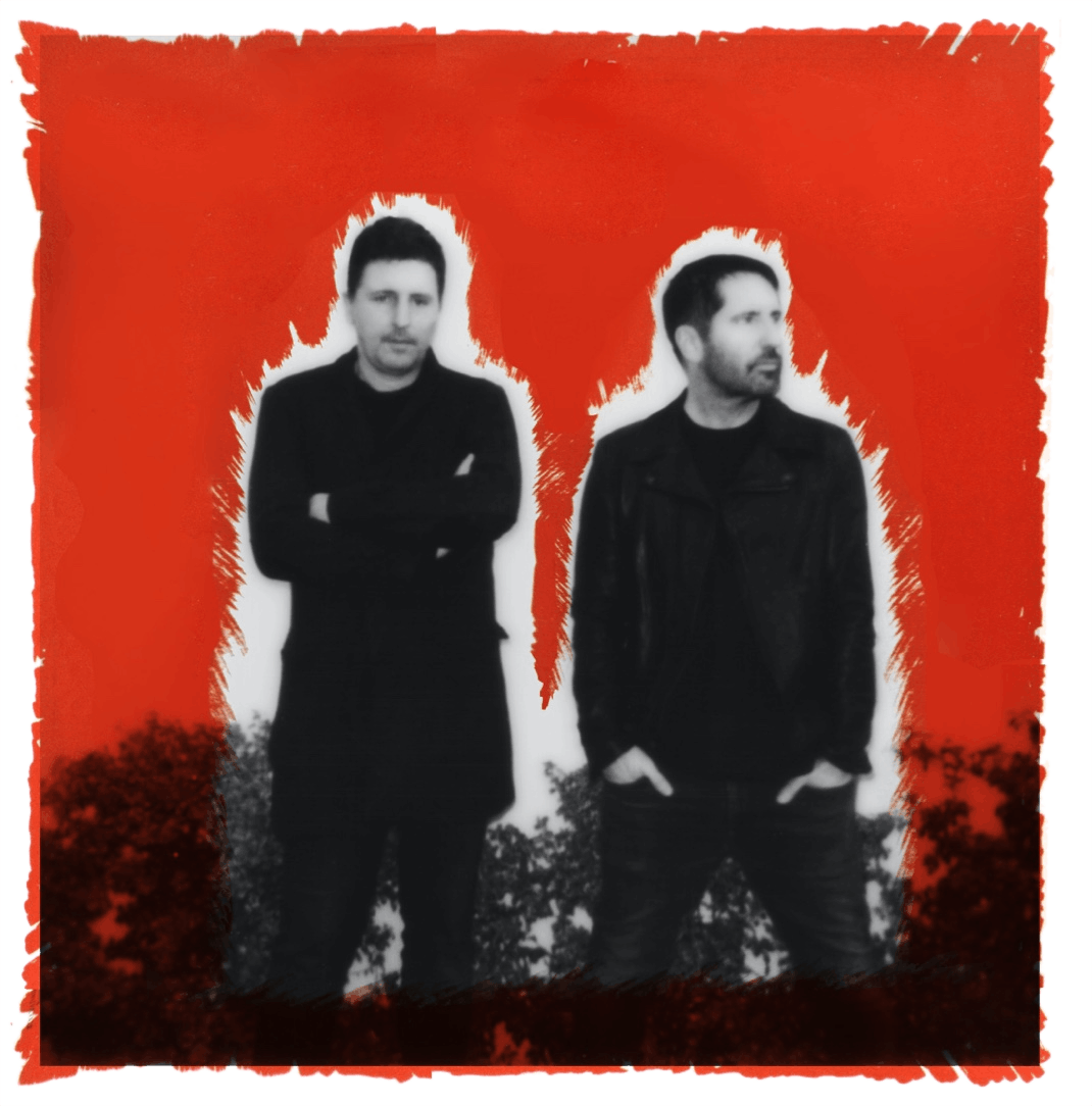 Portraits of Atticus Ross and Trent Reznor in the style of the original Citizen Kane posters.