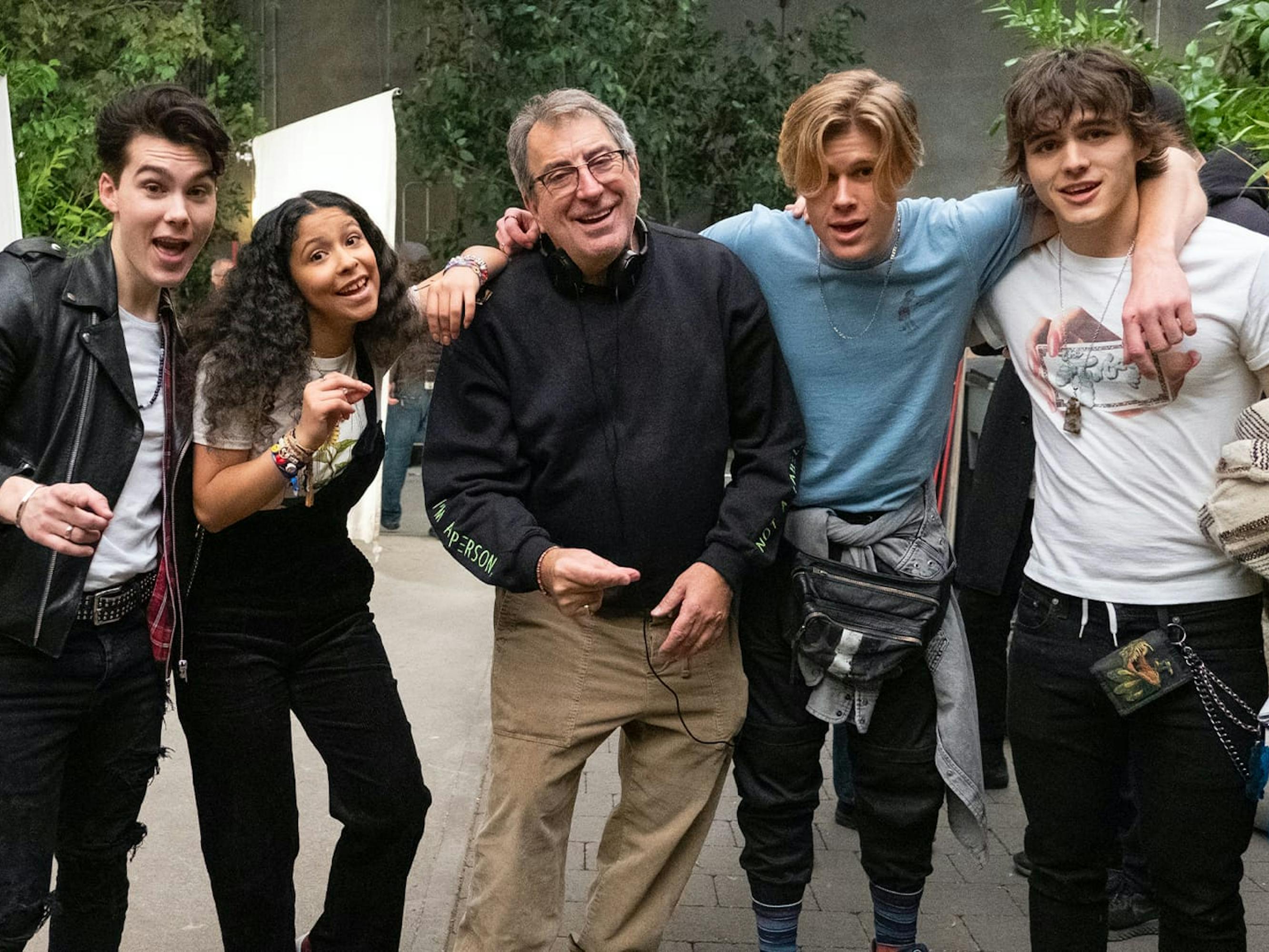 Kenny Ortega with *Julie and the Phantoms* cast members Jeremy Shada, Madison Reyes, Owen Patrick Joyner, and Charlie Gillespie