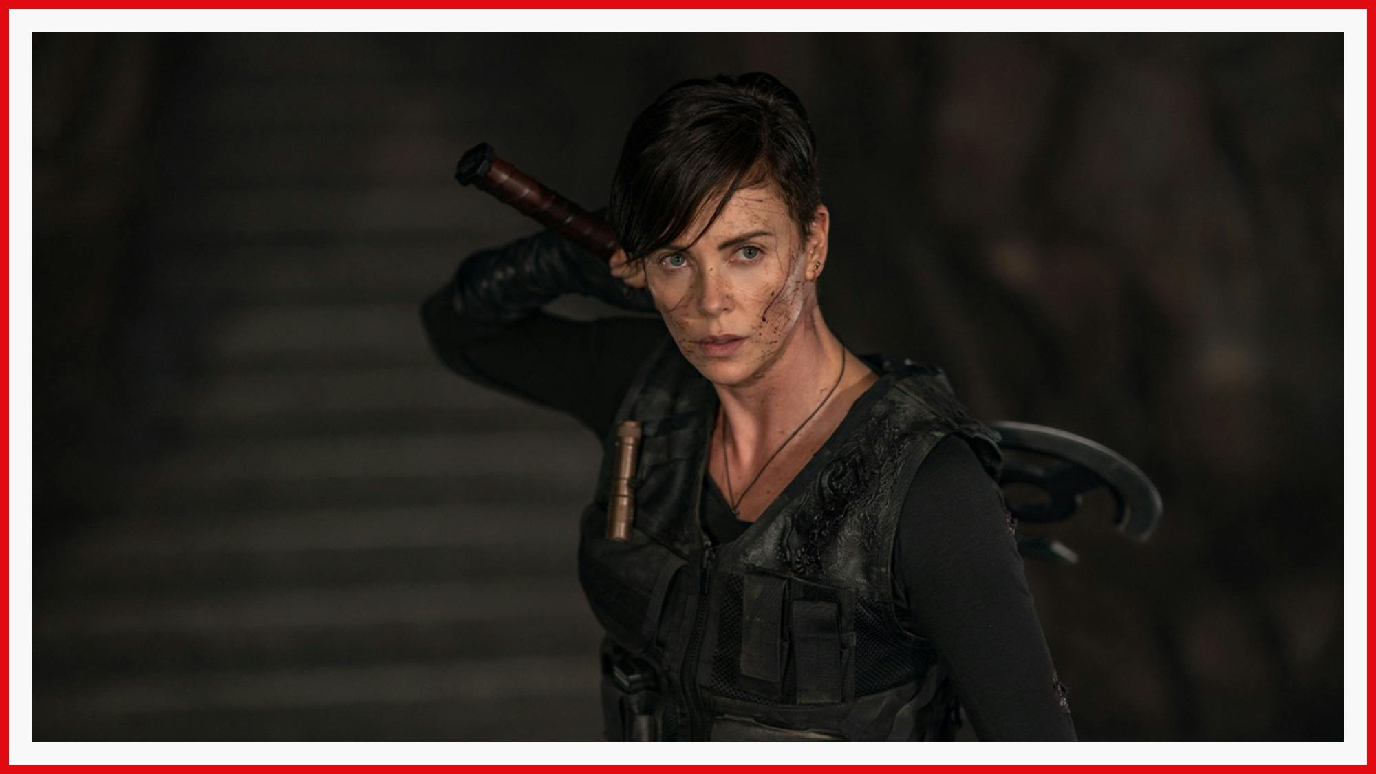 Charlize Theron looks ready for battle as Andy, leader of a group of immortal warriors