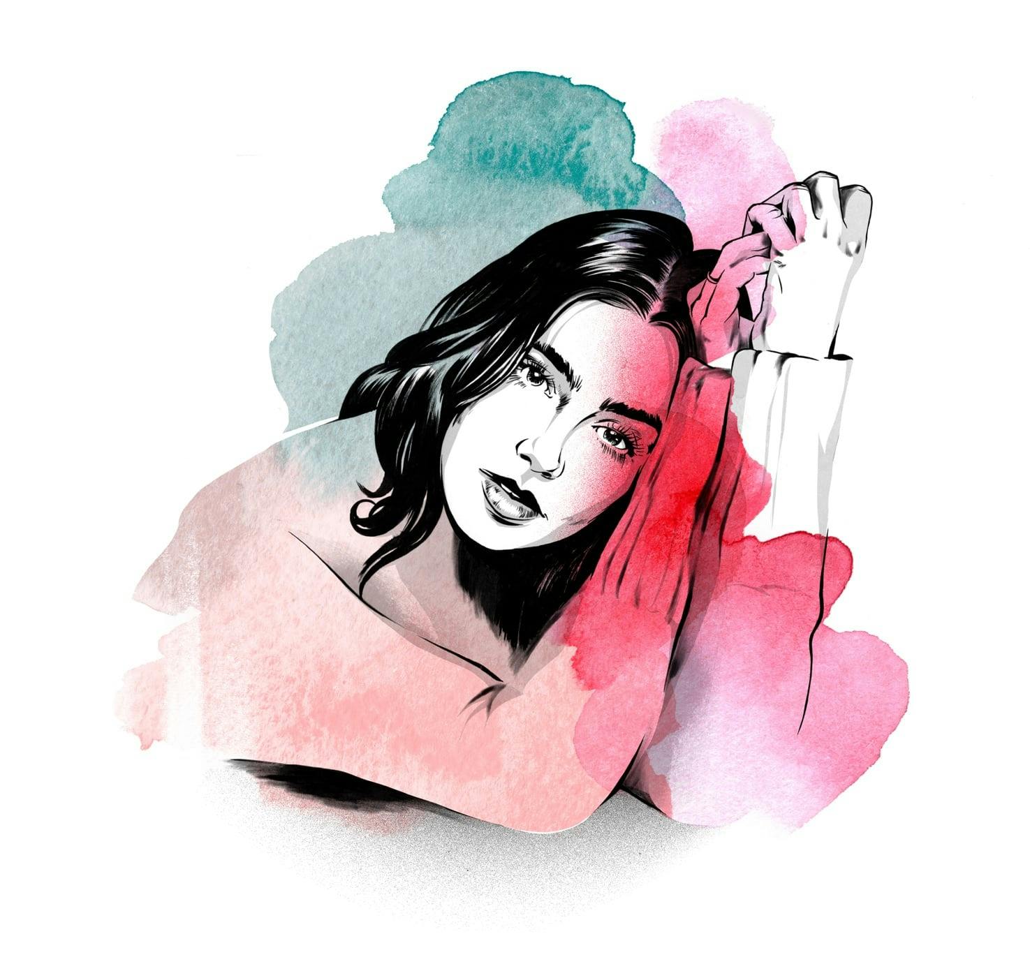 Illustration of Lily Collins