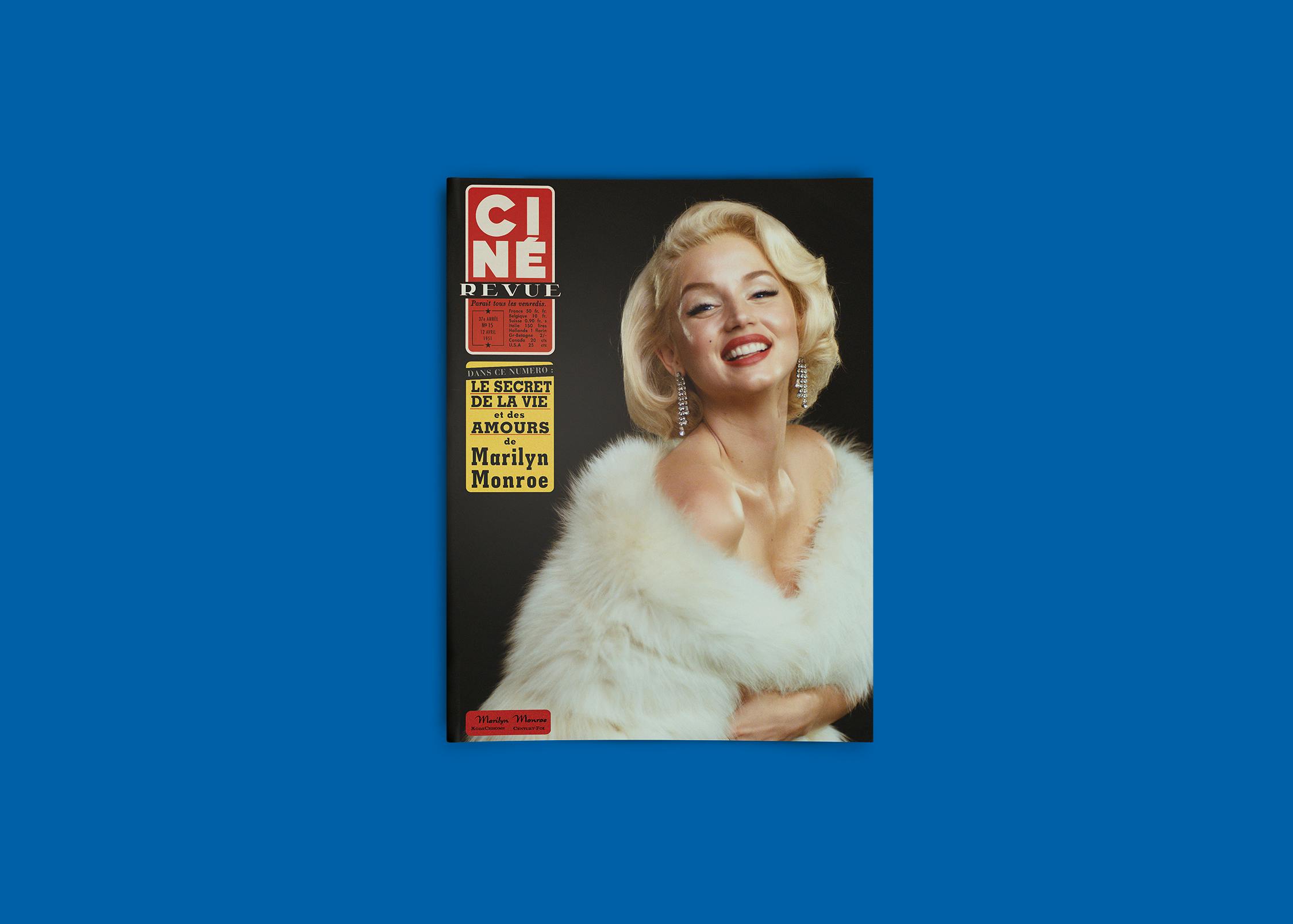 Marilyn Monroe (Ana de Armas) stuns on the cover of a magazine.
