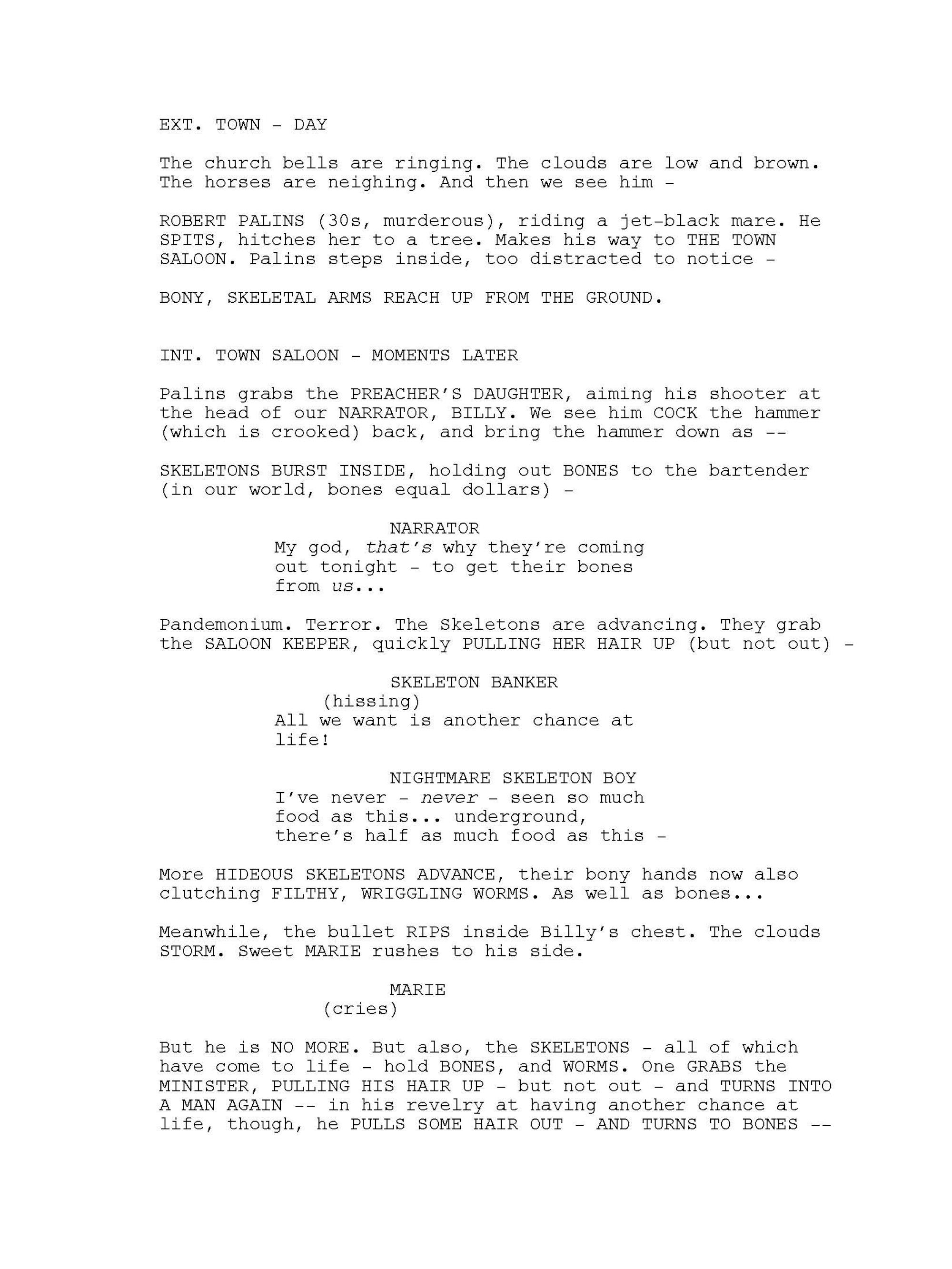 Mike Flanagan's script for The Haunting of Skeleton Town.