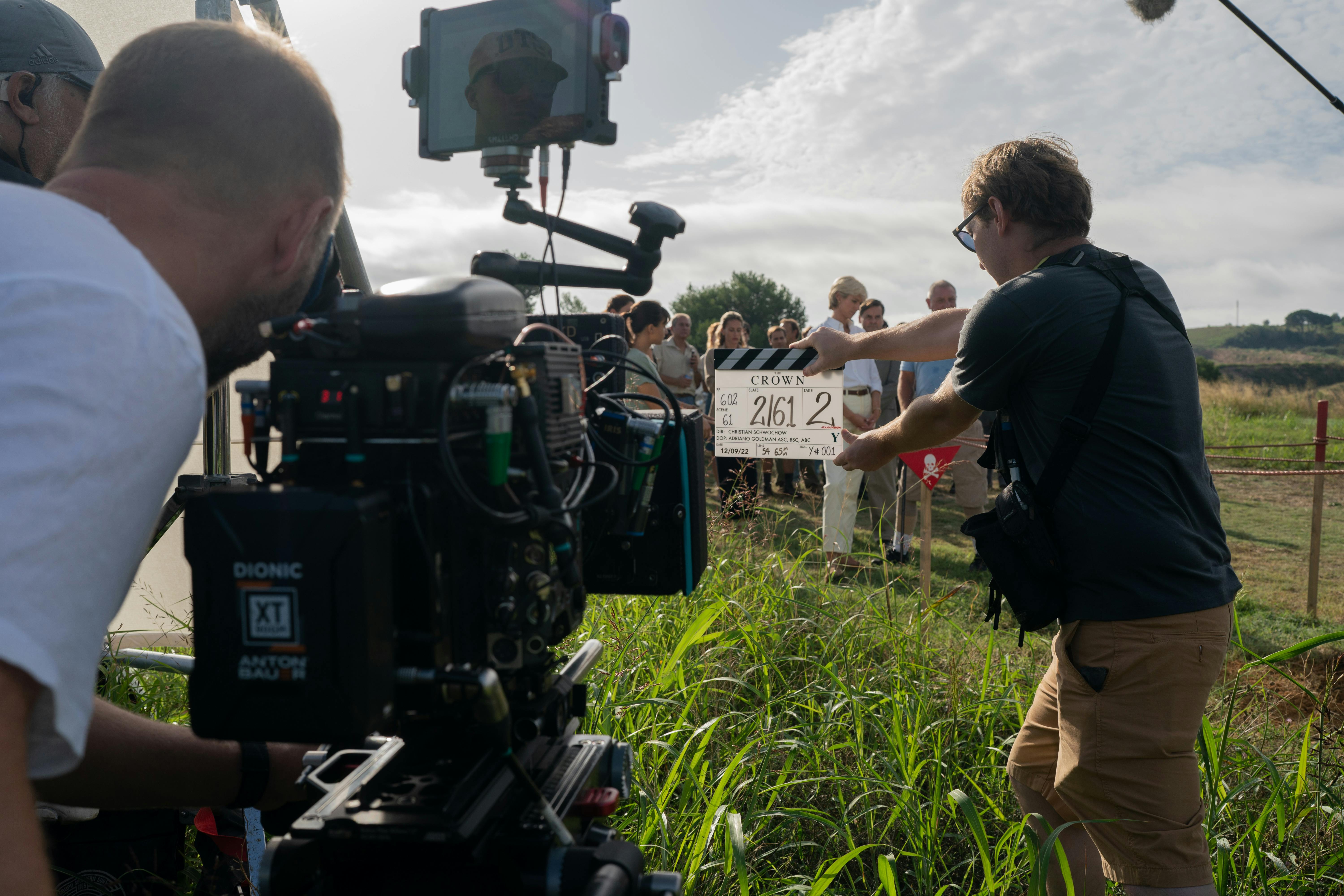 Behind the scenes of The Crown, shooting the landmines scene.