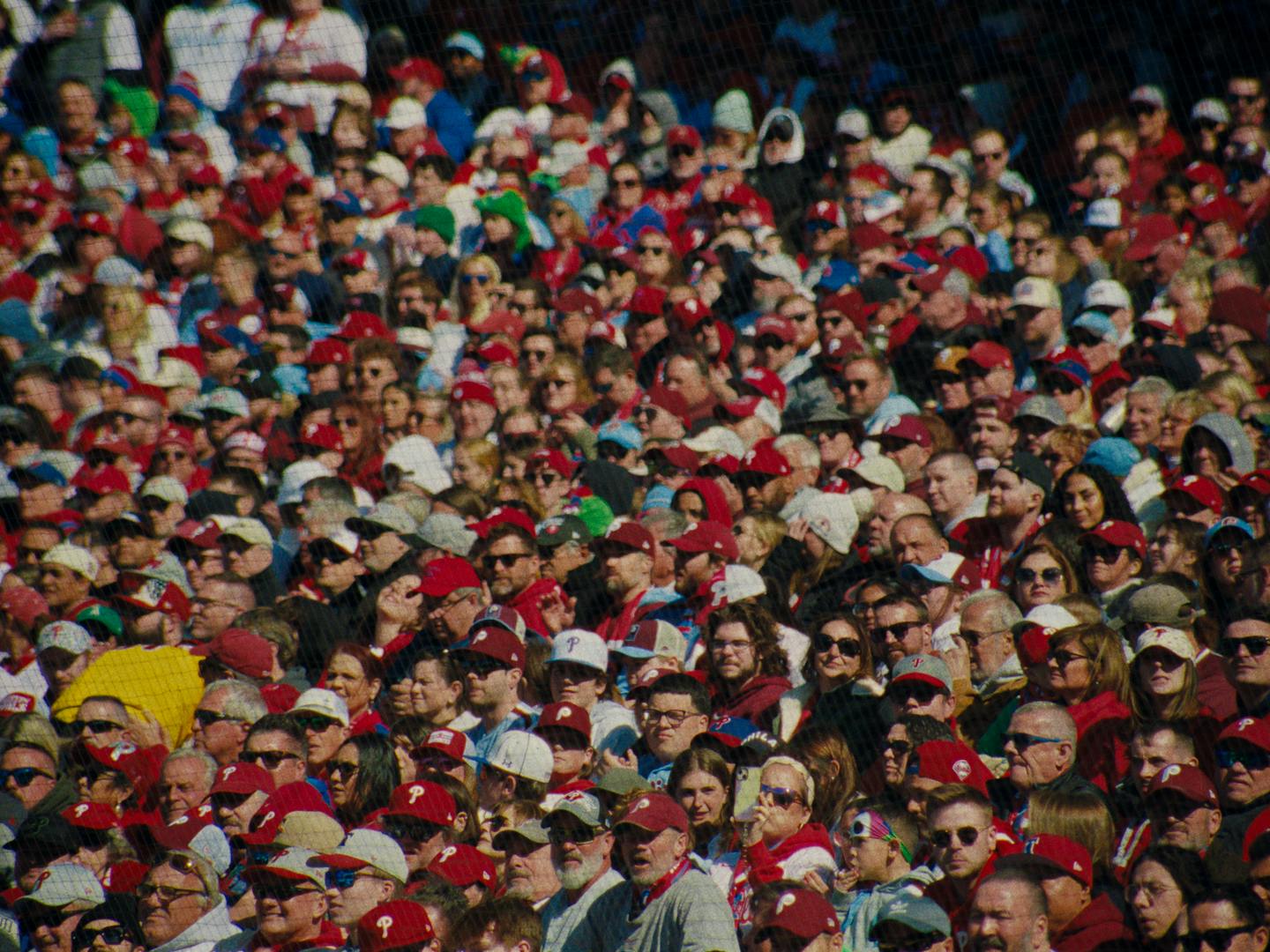 The Phillies stadium is packed to the brim with fans.