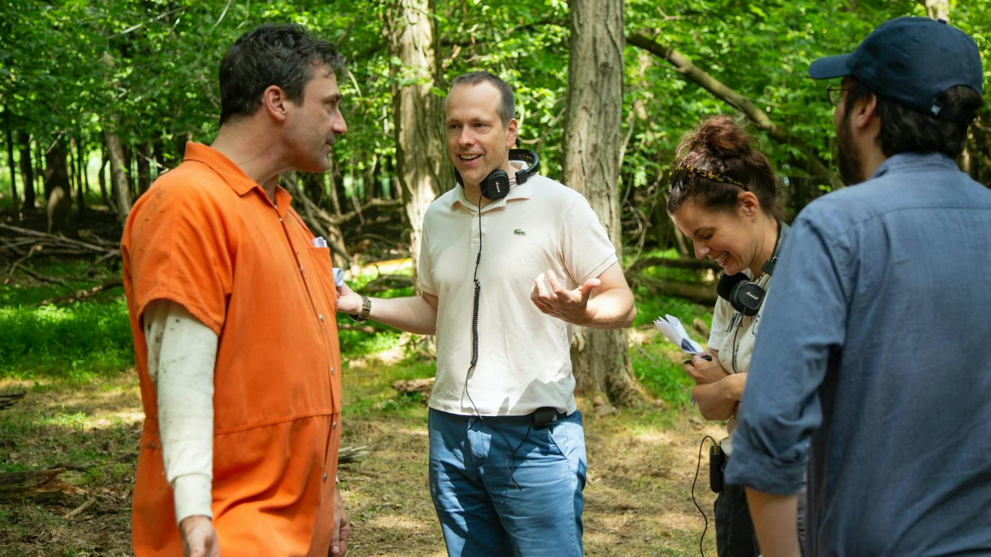 Jon Hamm with co-creator Robert Carlock and executive producer/writer Meredith Scardino