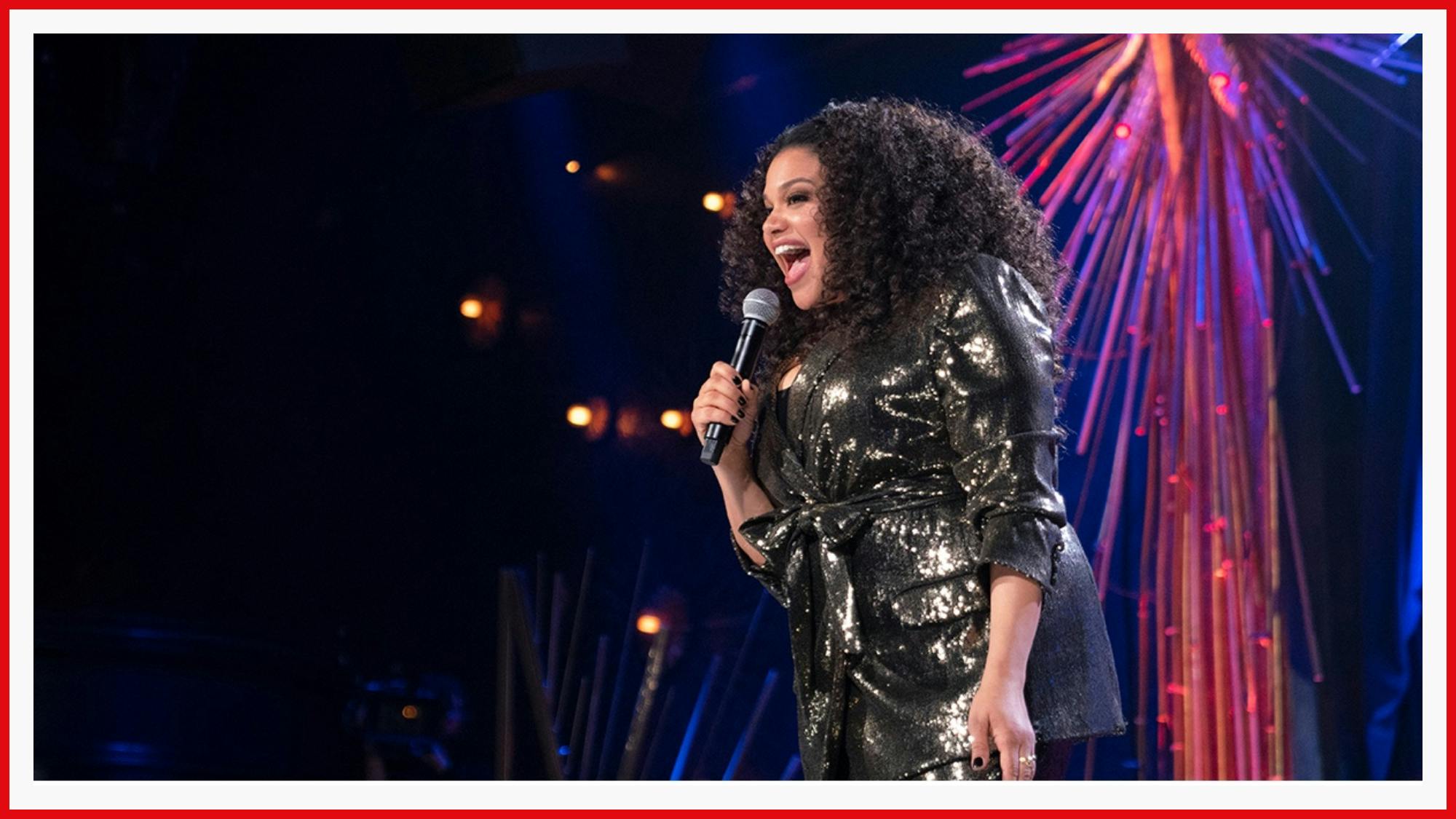 Michelle Buteau is a glittering success in her special Welcome to Buteaupia. And her dress literally sparkles.