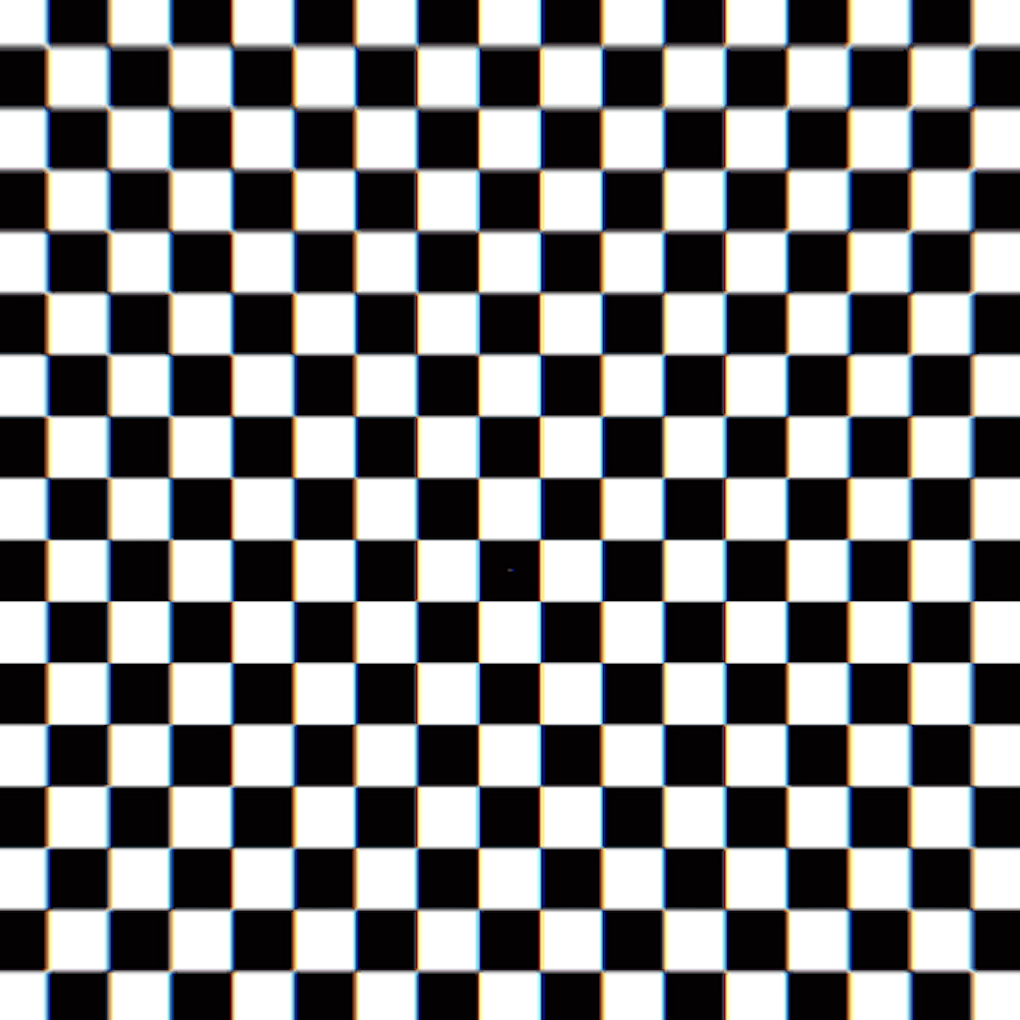 A black and white squares multiply creating a zoomed in effect.