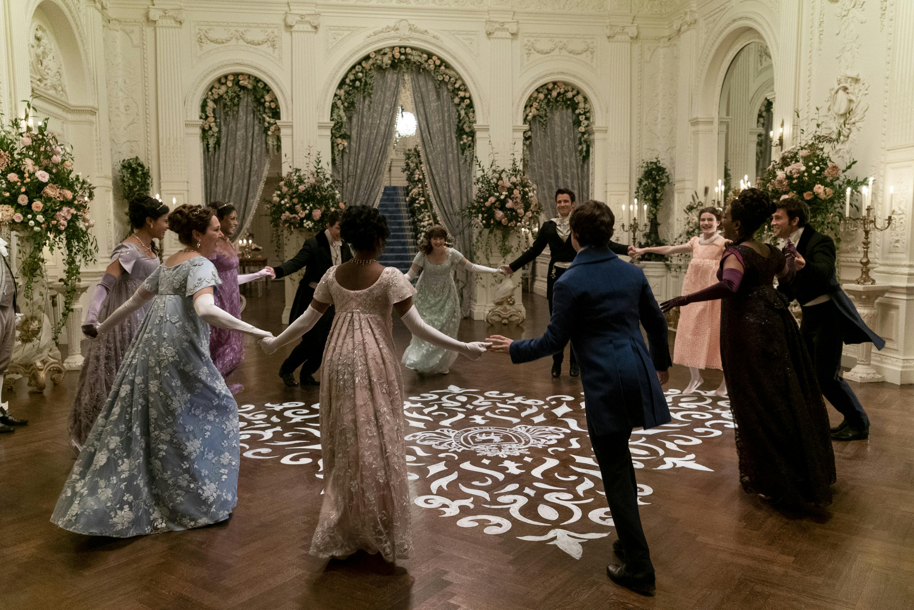   Mary Sharma (Shelley Conn), Lady Violet Bridgerton (Ruth Gemmell), Kate Sharma (Simone Ashley), Colin Bridgerton (Luke Newton), Edwina Sharma (Charithra Chandran), Eloise Bridgerton (Claudia Jessie), Benedict Bridgerton (Luke Thompson), Gregory Bridgerton (Will Tilston), Hyacinth Bridgerton (Florence Emilia Hunt), Lady Danbury (Adjoa Andoh), and Anthony Bridgerton (Jonathan Bailey)