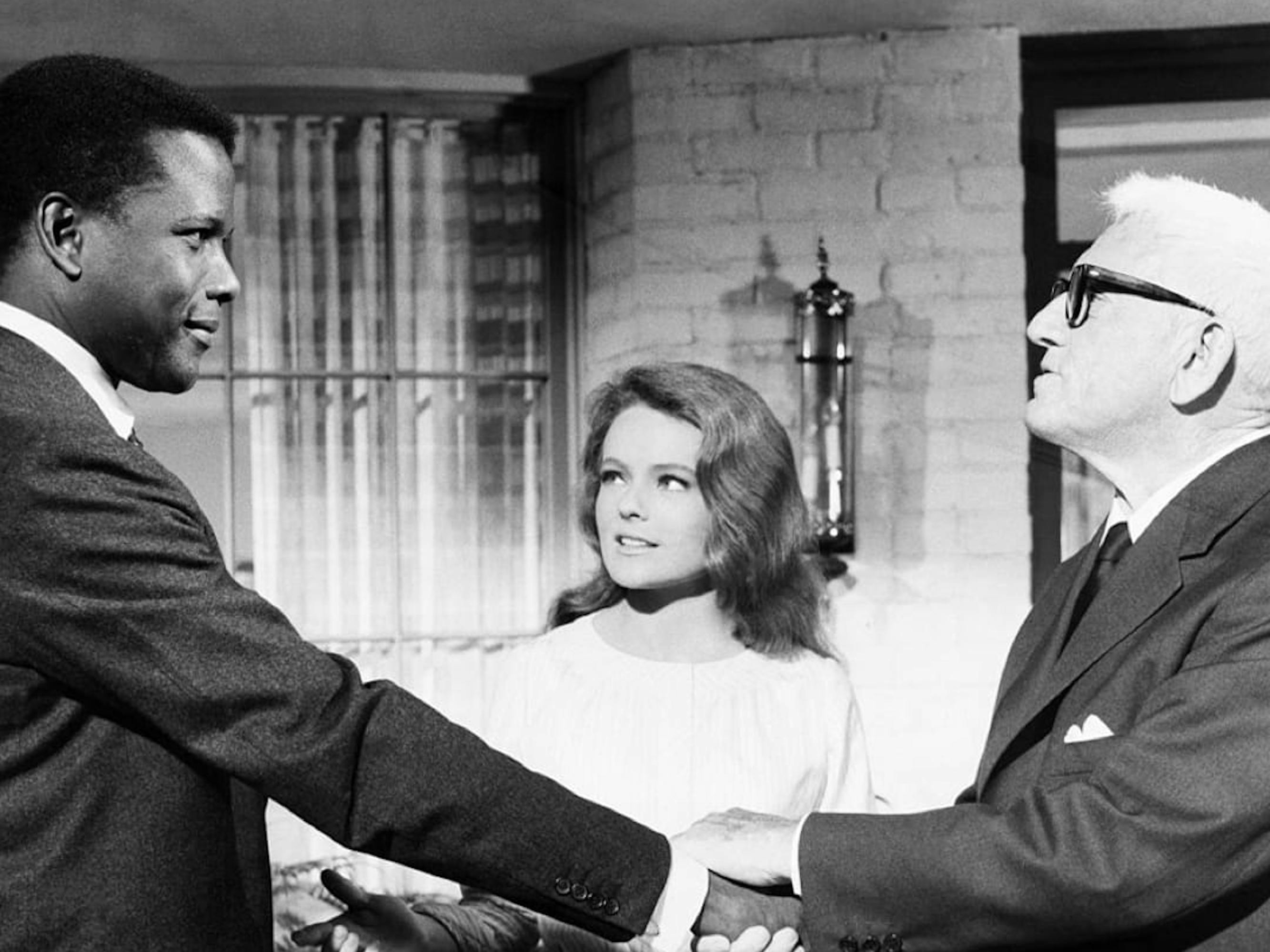 Sidney Poitier, Katharine Houghton, and Spencer Tracy in Guess Who’s Coming to Dinner