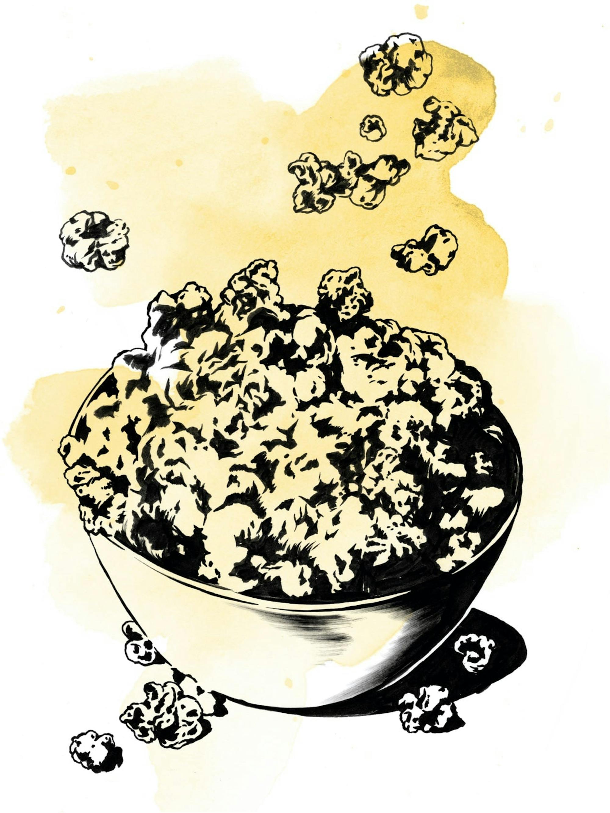 Josh O’Connor’s favorite on-set snack, popcorn.