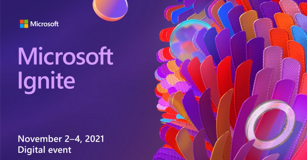 An image promoting the Microsoft Ignite digital event in November 2021