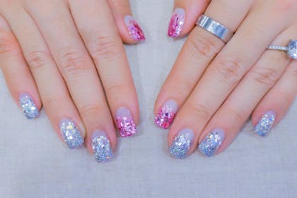 23. Shimmer and sparkle nails