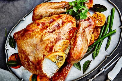 Christmas roast turkey with orange butter