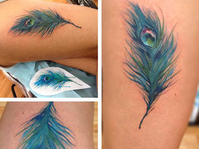 most beautiful peacock feather tattoo design for girls  YouTube