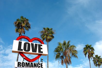 love sign with palm trees