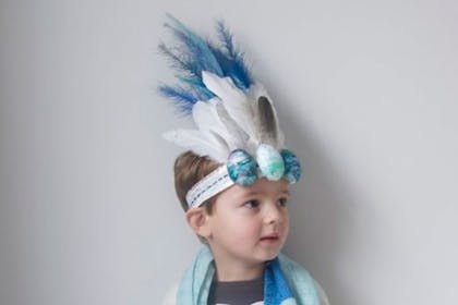 Eggs and feathers Easter bonnet