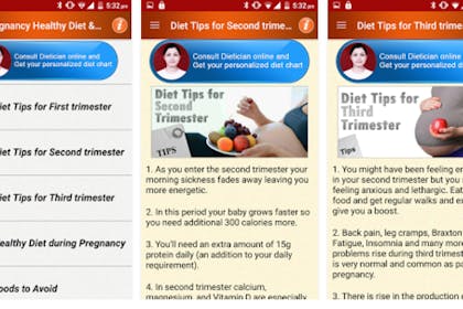 Screen shot from Pregnancy Tips Diet Nutrition app