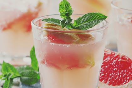 Mocktails with watermelon and sprigs of mint