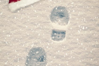 Santa footprint in the snow