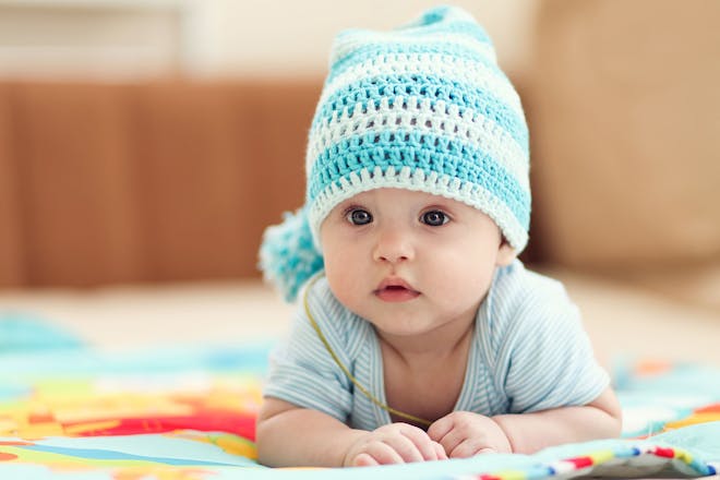 Baby boy with blue hat